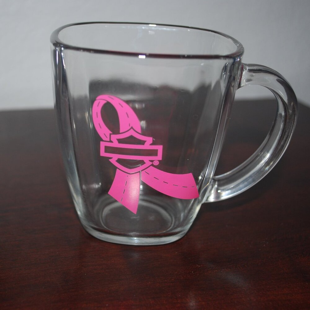 Harley-Davidson Breast Cancer Awareness Clear Coffee Mug